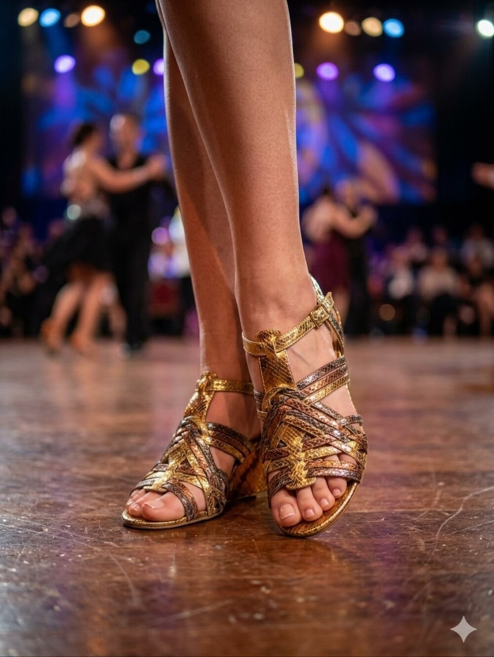 👣Hot in Hollywood Tri-Colored Sandals👣        8 1/2W size hot stylish Golden B
